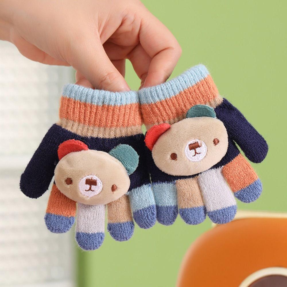 Thicken Knitted Wool Mittens Wool Hand Gloves Unisex Winter Children Gloves Outdoors