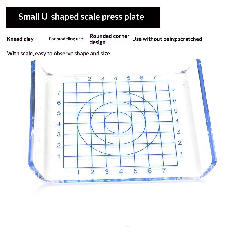 1Pcs Bead Mud Rub Diy Clay Sculpting Handmade U-Shaped Clay Press Pottery Tool With Scale Rectangular Clay Strip Roller
