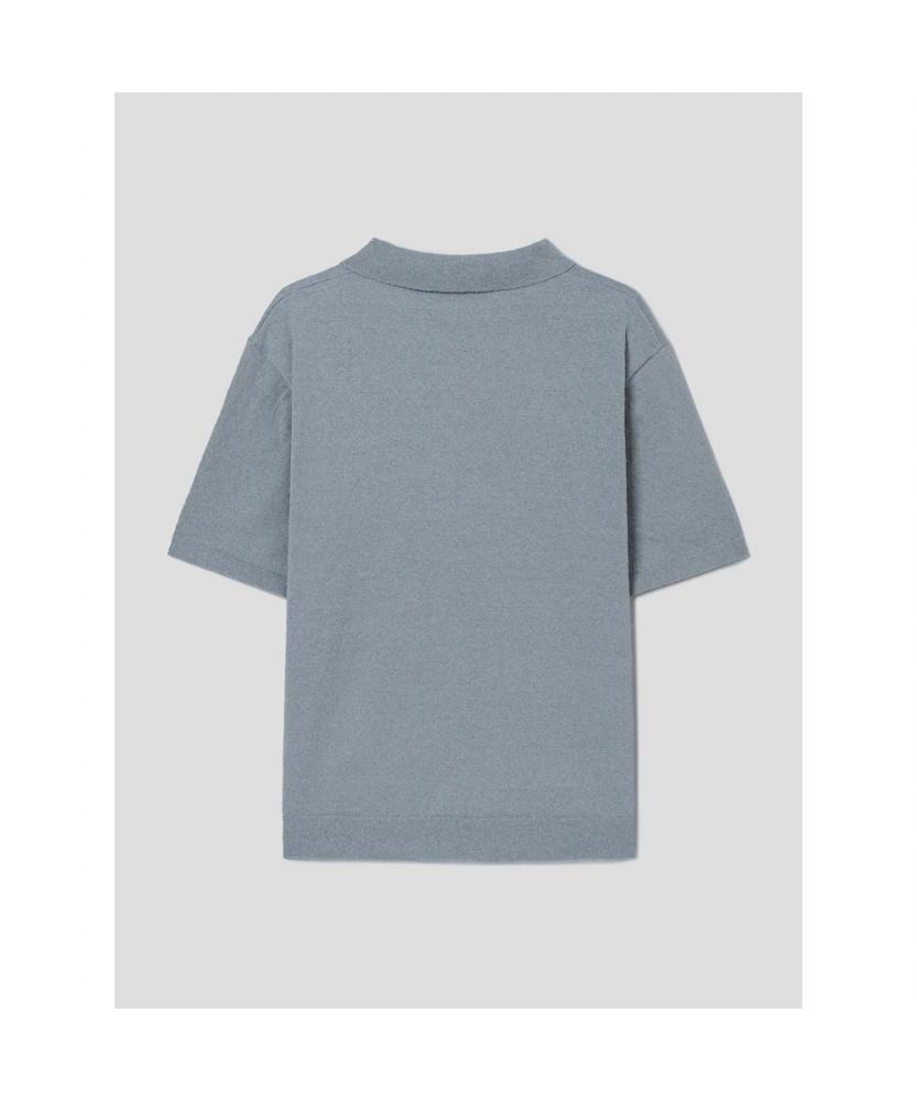 8seconds Open Collar Boucle Knit Pullover Sky Blue