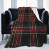 Plaid Stewart Black Tartan Blanket Flannel Decoration  Portable Lightweight Thin Throw Blanket for Bed Bedroom Rug Piece