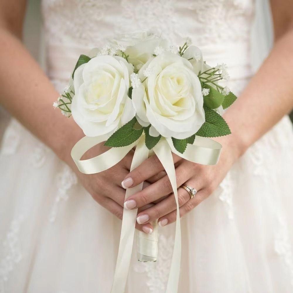 Künstlicher Blumenstrauß Brautstrauß Seidenblumen Künstlicher Rosenstrauß Hochzeitsmittelstücke