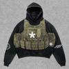 2026 Skull Print Hoodie Men - Lightweight Air Layer Sweatshirt Casual Streetwear Long Sleeve Pullover With Front Pocket