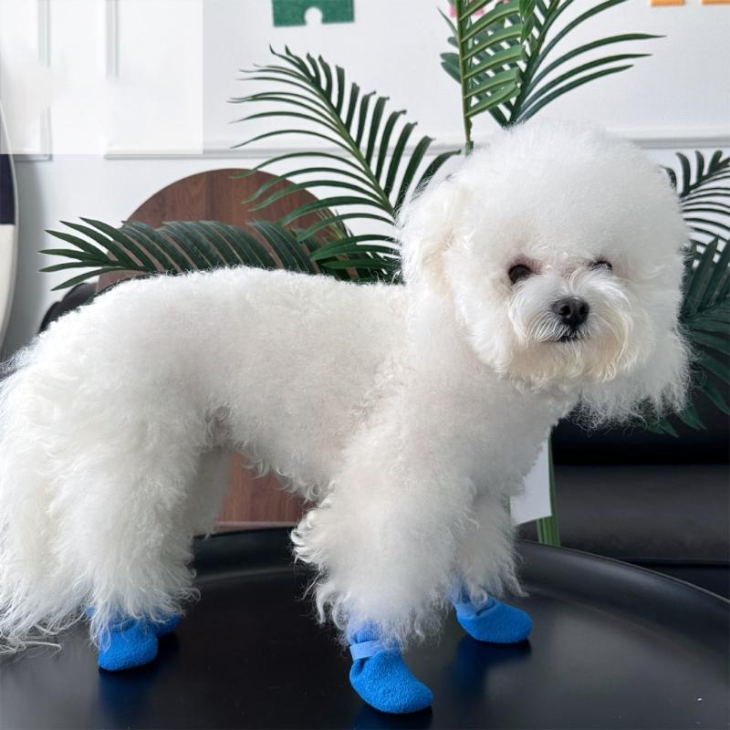 4lots Dog Paw Protectors Silicones Rain Shoes Slip Resistant Durability Comfortable Fit for Outdoor Activity