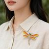 Fashion Alloy Enamel Dragonfly Brooch High-End Versatile Rhinestone Animal Brooch Women'S Clothing Corsage Jewelry Accessory
