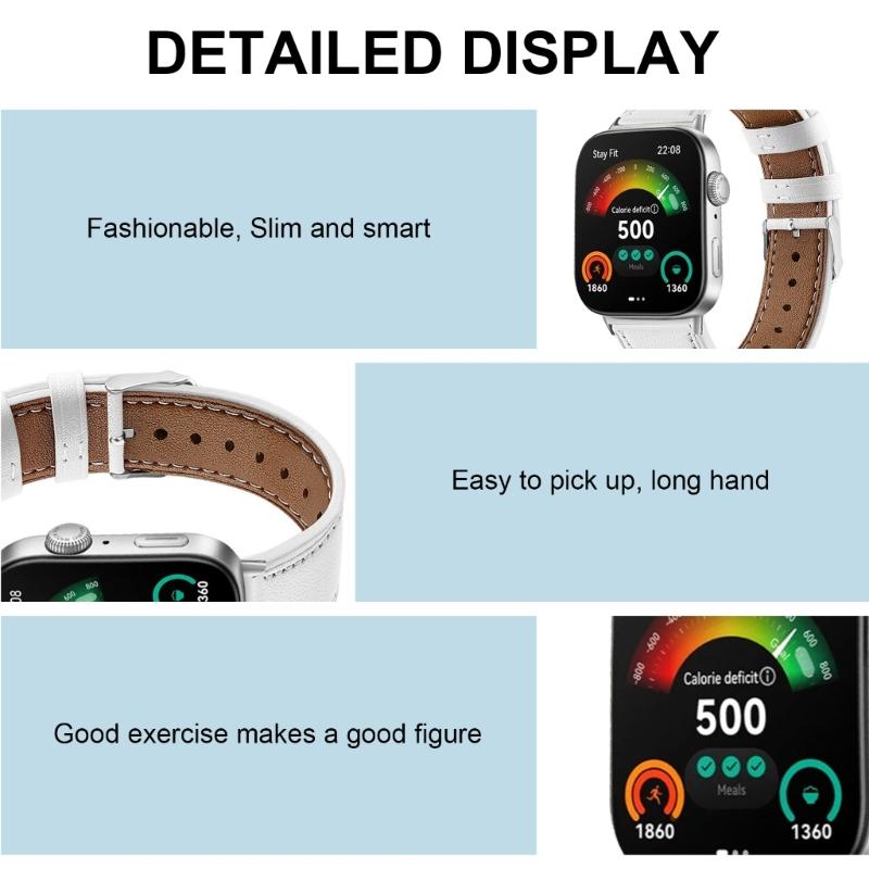 Upgrades Leather Watch Band Luxurious Leather Bracelet Leather Watch Strap Sophisticated Watch Strap for Watch Fit2
