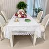 French Retro Hollow Lace Tablecloth White Circular Dining Table Cloth Princess Style Bedroom Dressing Tablecloths Photography Props Decorative Cloth