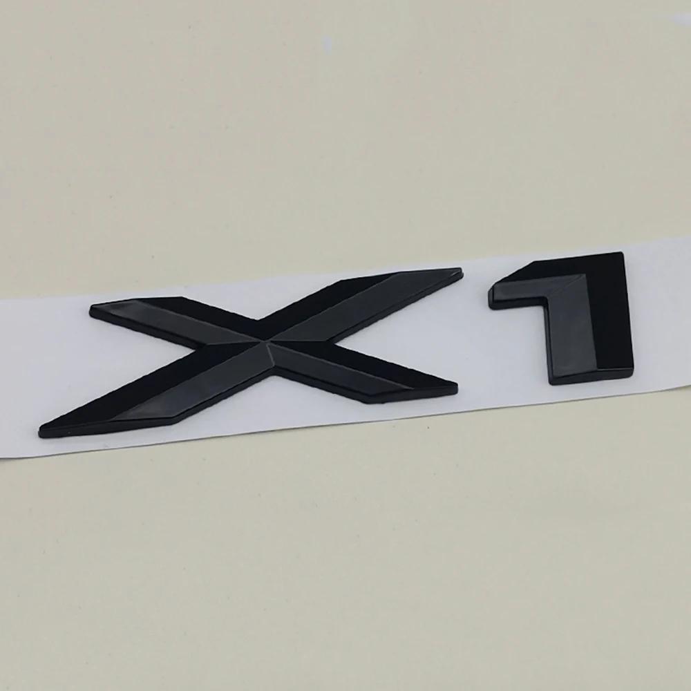 3D ABS Glossy Black Logo X1 Emblem Xdrive 20d 20i 25d 25i Letters Sticker Car Badge for BMW X1 E84 F48 F49 U11 Auto Accessories X1 old  Glossy Black