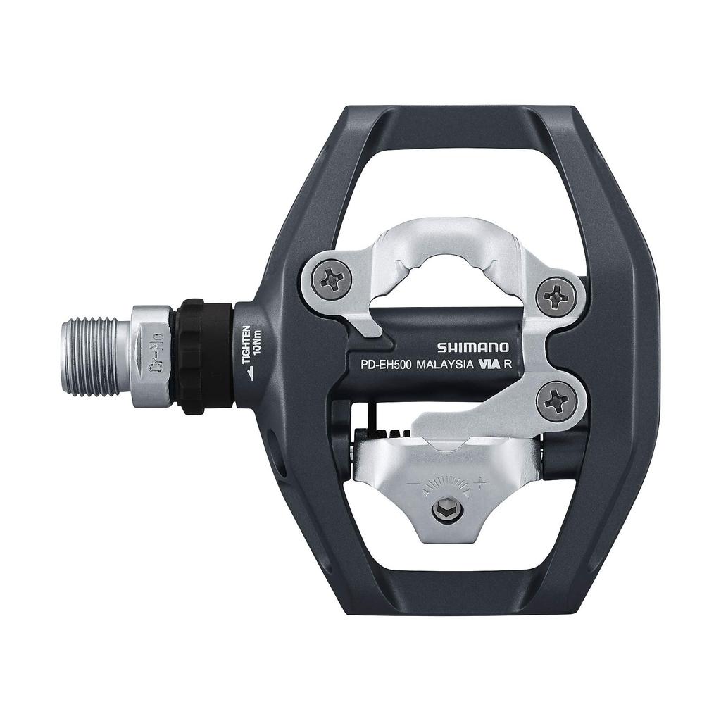 Pedales Shimano Trekking Un lado pedales de clip Negro PD-EH500 (SPD) - SPD/Uno plano, SM-SH56 incluido,