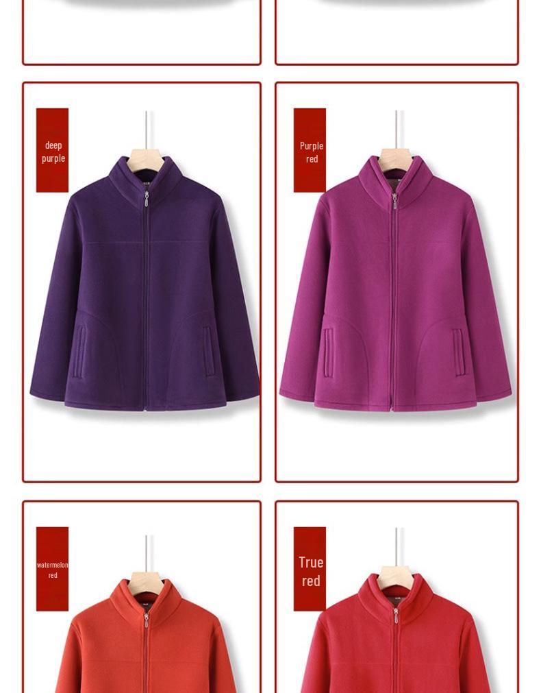 Women's Fleece Hoodie Jacket for Elderly - Winter & Spring Wear