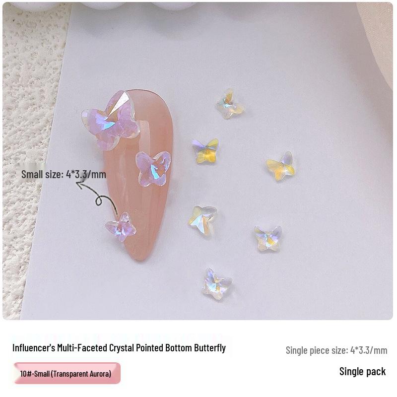 

Nail Art Crystal Butterfly Rhinestones: Large & Small Colorful Ornaments