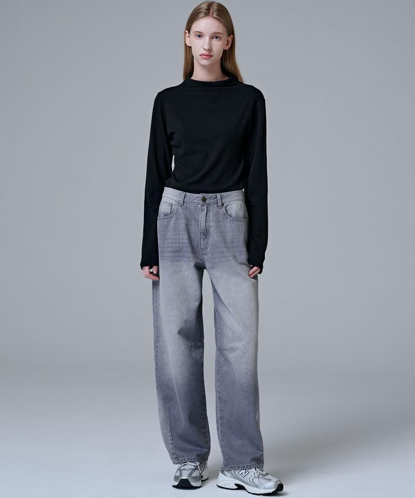 MALOUPE 9148 Balloon Fit Mid-Rise Denim (Grey)