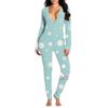 2023 Europäischer & Amerikanischer Weihnachten Langarm Knopfleiste Bedruckter Erwachsenen Jumpsuit