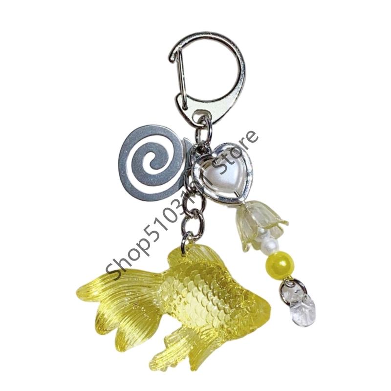 

Fish Keychain Fairy Keychain Trendy Sweet Lucky love heart Phone Charms for Bag Decor Jewelry GIfts жёлтый