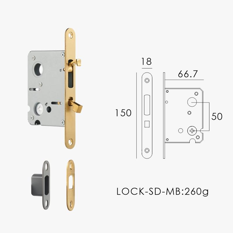 Pocket Door Pulls Sliding Door Handle Brass Flush Pull Coin Release Edge Lipped Nurlin Lock-SD-MB