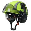 CE Kohlefaser-Schutzkappe mit verstellbarem Lüftungsschlitz Doppelte Brillen-Gehörschützer ABS-Schutzhelm für Ingenieur Bauarbeiten Hut