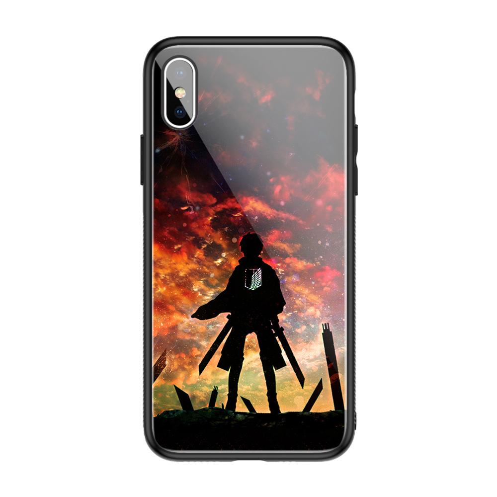 Angriff auf Titan Gehärtetem Glas Fundas Abdeckung Fall Für Iphone 11 12 13 14 Pro Max Mini 6 6s 7 8 14 Plus X Xr Xs Max Se2020
