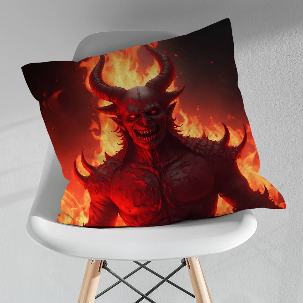 Fear Art Dark Devil Satan Various Sizes Square Pillow Case For Car Home Bedchamber Decor Birthday Gift
