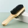 1pc Dual Side Wooden Beard Brush With Bristles & Nylon Bristles For Men's Beard Care, Hair Styling, Cleaning & Multifunctional Wood Handle Hair Tools