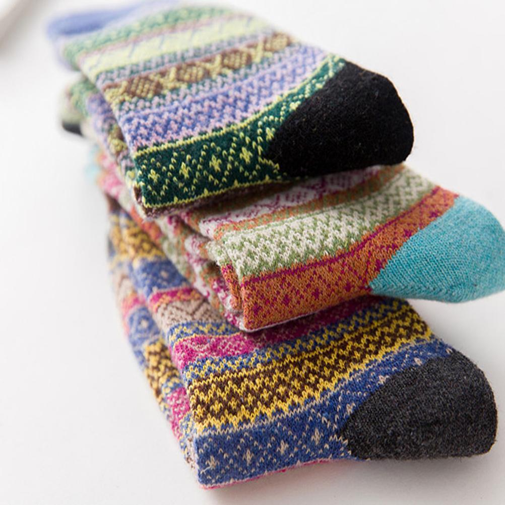 5 Pairs Christmas Wool Socks for Women Men Vintage Winter Warm Thick Cozy Socks Knitted Casual Soft Socks Sports Socks