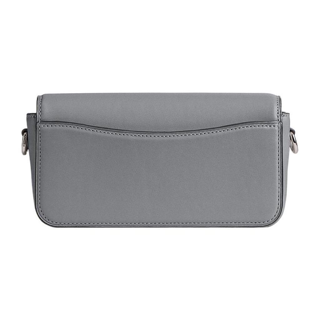Coach Studio Gray Smooth Leather Shoulder Bag, Signature C Logo Turnlock Silver Hardware Detachable Strap, Women's Daily Party Travel CE331-LHN19