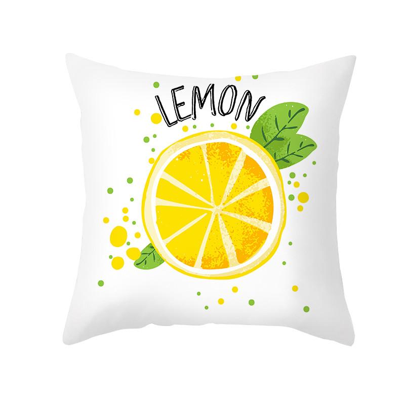Summer Fruit Cushion Cover Chartreuse Pillowcase Lemon Letter Decoration  Sofa  Nordic Home