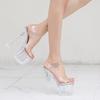 Summer transparent Mori women's style high heels, catwalk fashion temperament women's sandals, thick heels and light mouth women's sandals