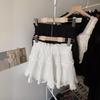 2024 Summer Women's A-Line French White Lace Puffy Skirt