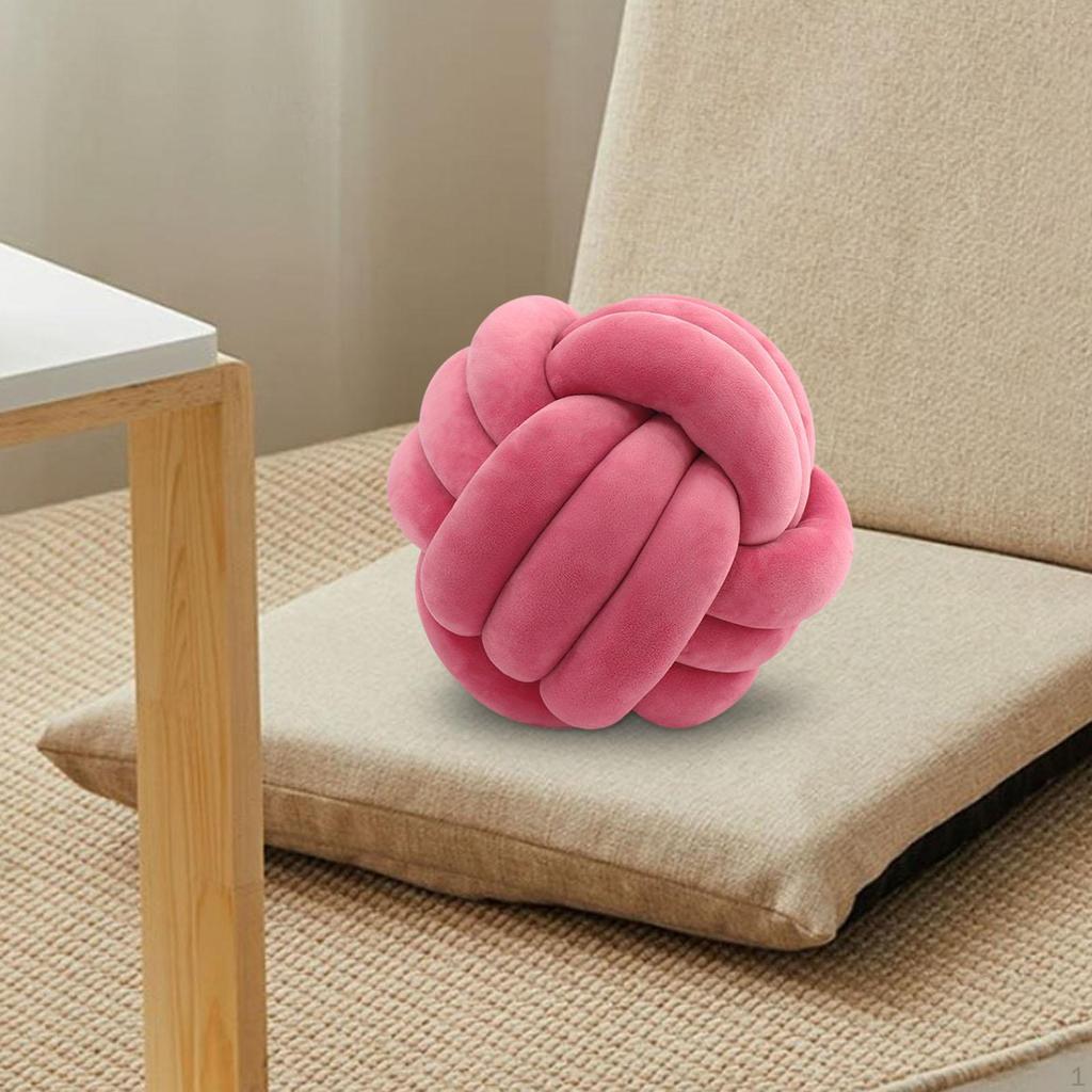 Knot Pillow Ball Tlusté Pohodlné vázané polštáře pro domácí pohovku v obývacím pokoji Světle šedá