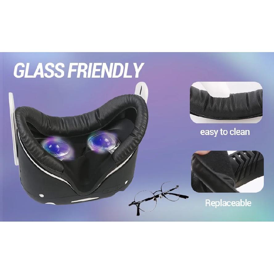 6IN1 VR Cover Fitness Facial Interface Bracket PU Leather Foam Cushion Anti-fogging Sweatproof Face Cover For Oculus Quest 2