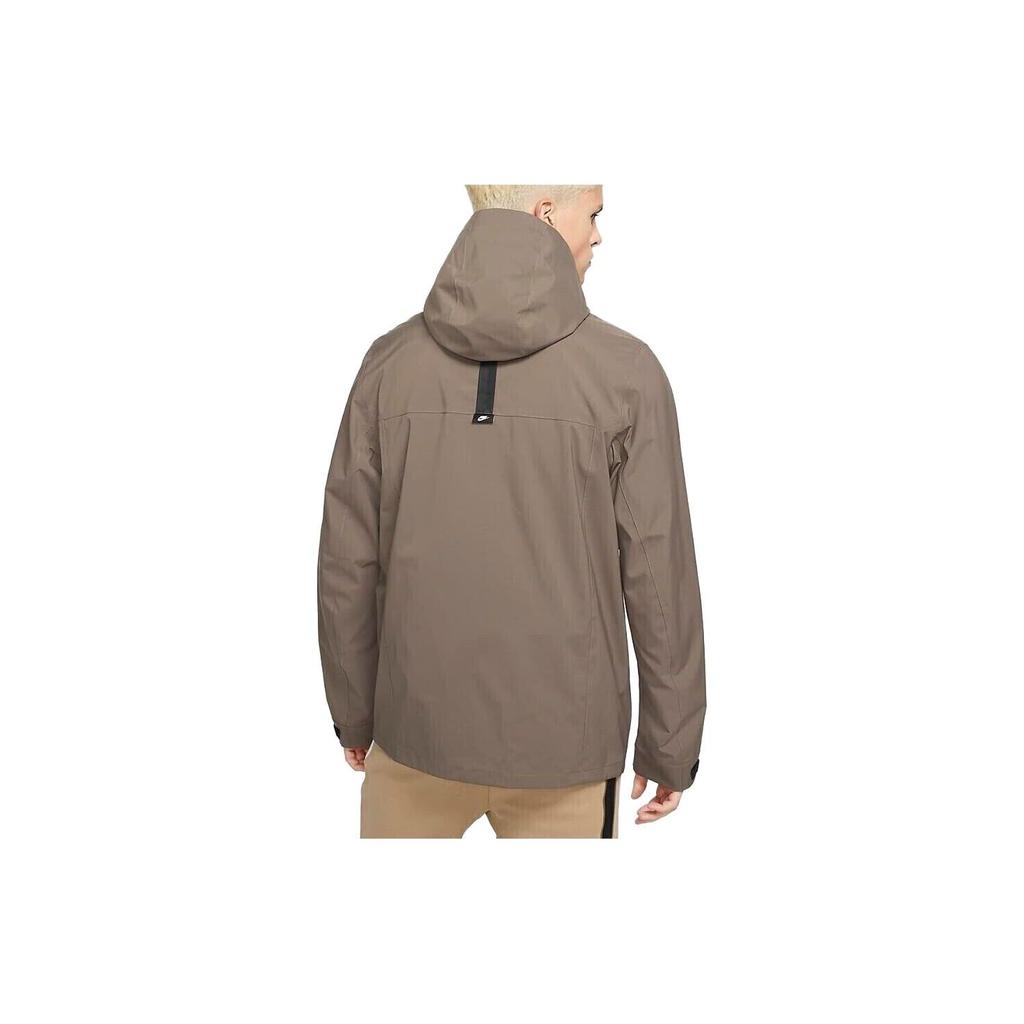 Nike Alphabet Logo Print Jacket Men Outerwear Brown DD6872-004