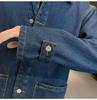 Men's Mid-Length Denim Trench Coat with Lamb Wool Lining - Winter Plus Size Loose Fit