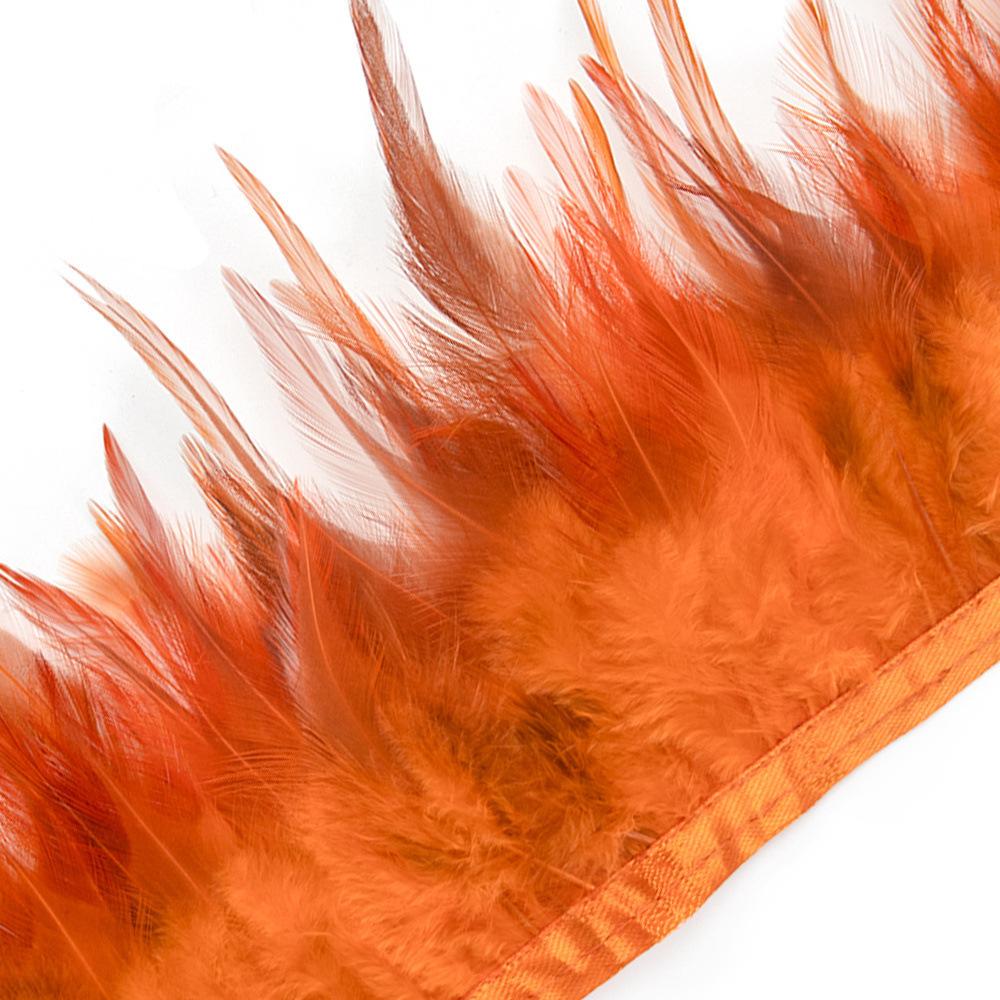 1 Meter Colorful Chicken Feather Tassel Decorated On Tape Chicken Feather With Sewing Fly Dress Lace Decoration