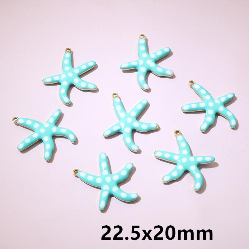10pcs 2-Sizes Stainless Steel Starfish Charms Pendant Enamel DIY Jewelry Making Accessories Findings Bracelet Necklace Earrings