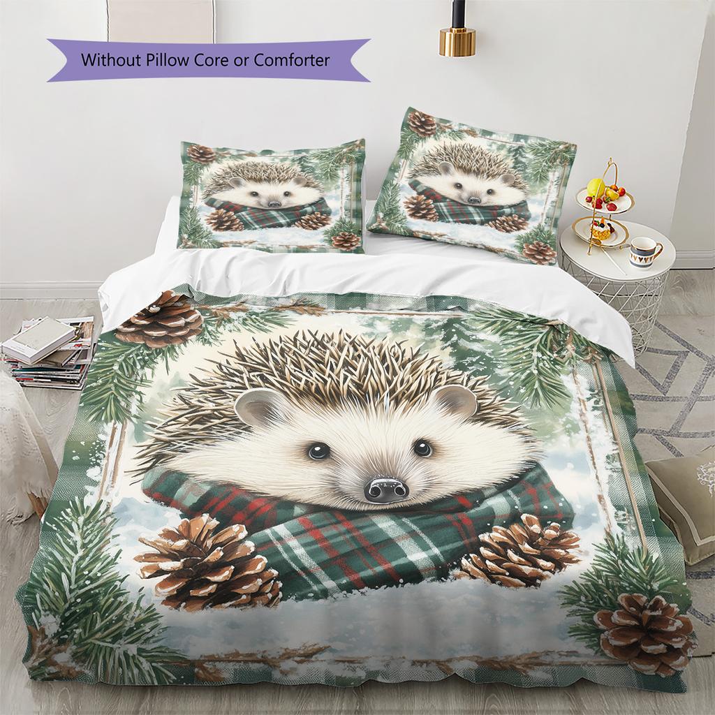 Vintage Framed Animals Pattern Bedding Quilt Set Home Decoration Gift (1 * duvet cover + 2 * pillowcase without core)