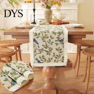 Spill Resistant Table Runner Runner, Vintage Floral Printed with Fringed Elegant Dining Decor Edges, Protects from Heat Scratches Spills Pattern