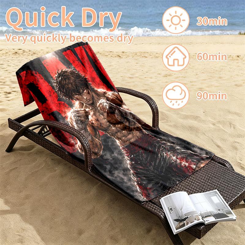 Baki Hanma Beach towels also serve as bath towels summer essential a musthave for the outdoors the beach and the pool
