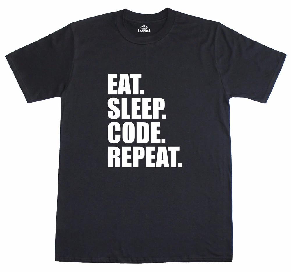 Eat Sleep Code Repeat Computer Programmer 100 Cotton Unisex Unisex Black T Shirt 2XL