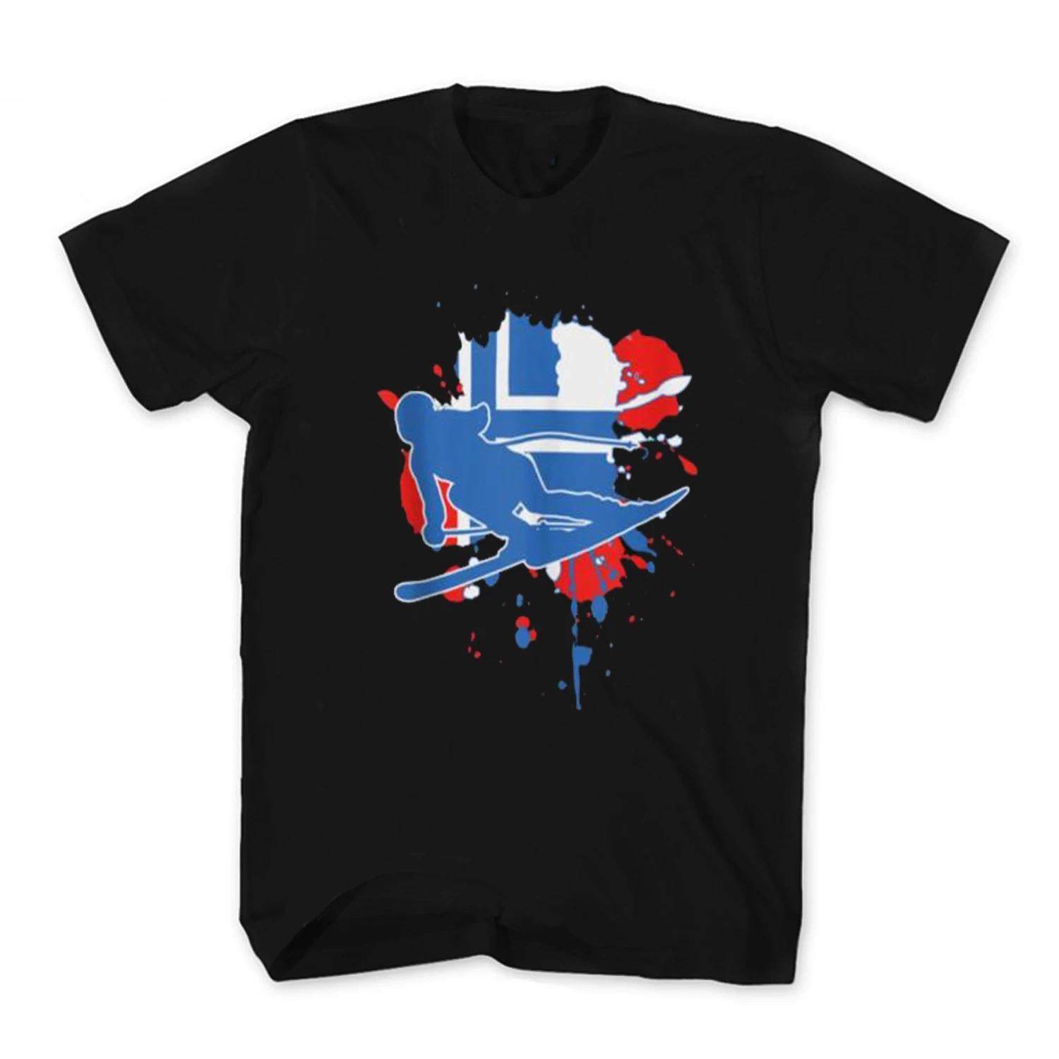 

Norway Flag Skier Norwegian Alpine Skiing TShirt Summer Cotton Short Sleeve ONeck Mens T Shirt New S3XL S