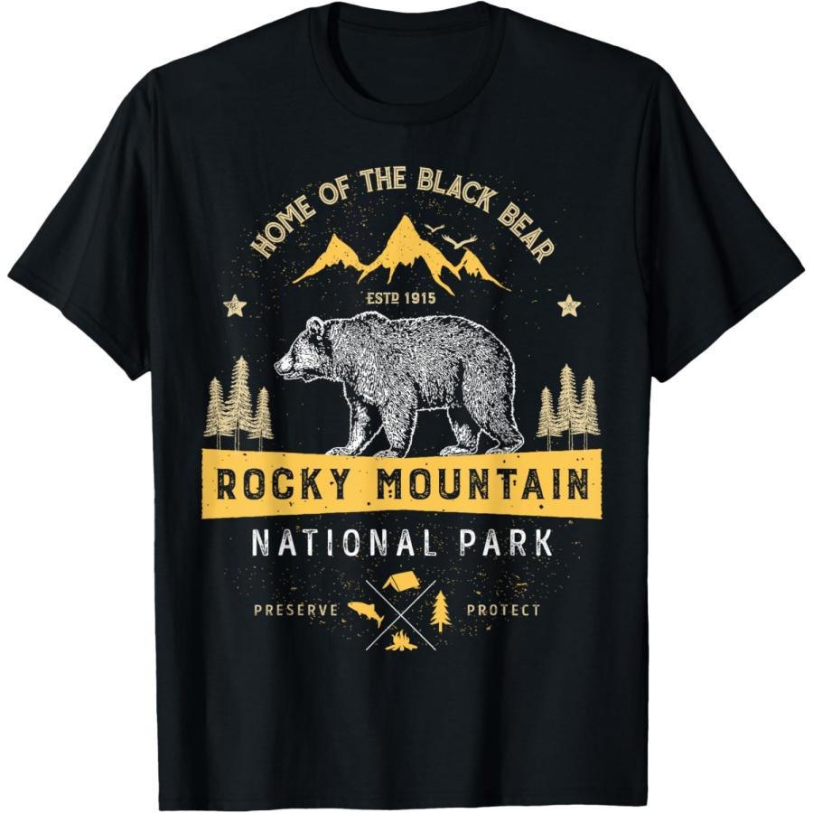Rocky Mountain National Park T Shirt Vintage Colorado Bear T-Shirt S