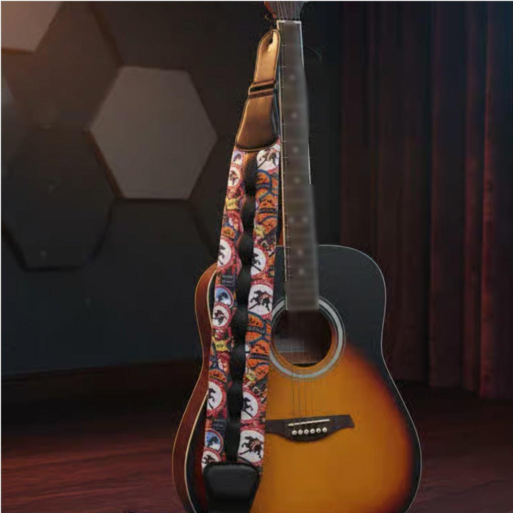 Wide Padded Instrument Strap Long-Lasting Adjustable Guitar Leather Ends