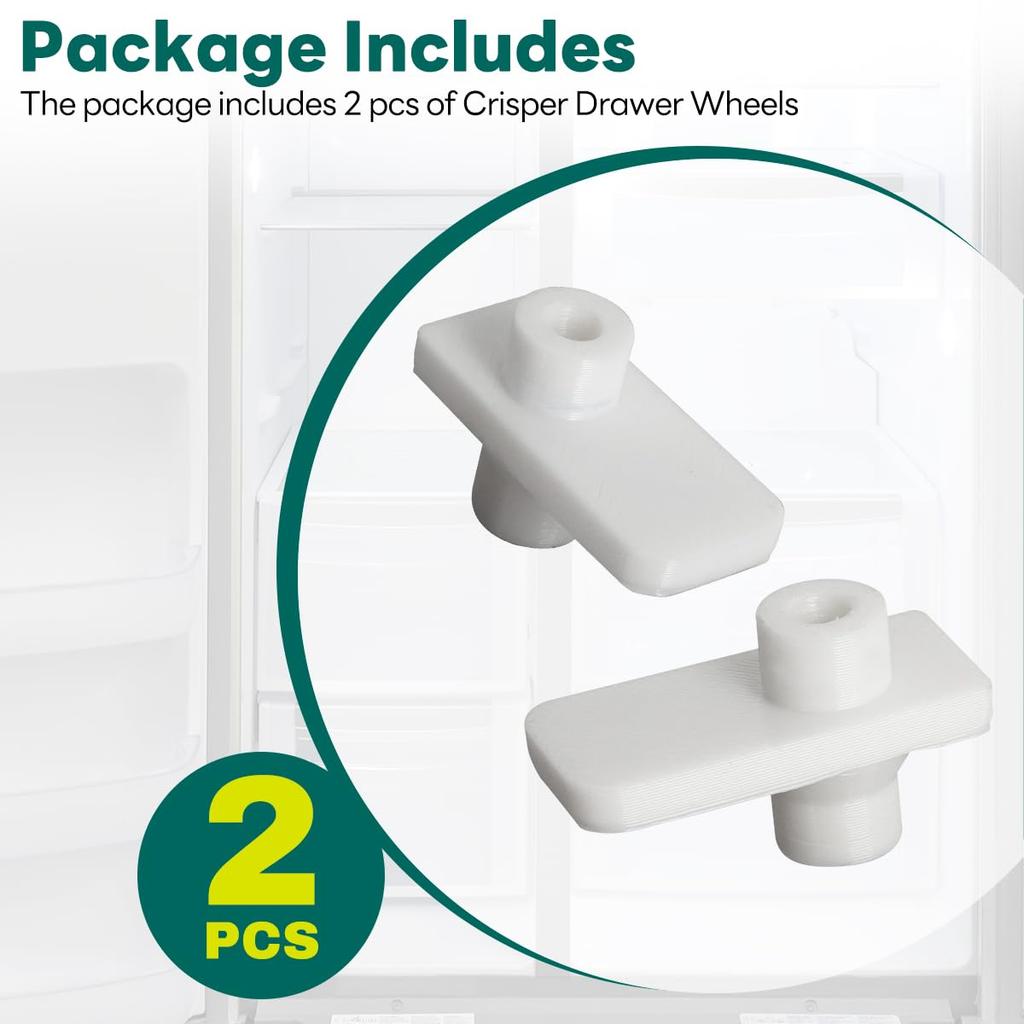 for LG Upgraded ABS Refrigerator Vegetable Tray Crisper Drawer Wheel Mount Set 2 Pcs- for MCR620965