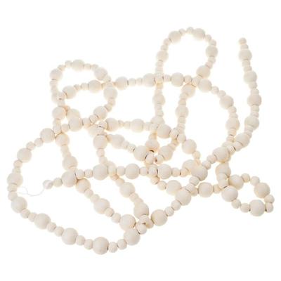 Einfach aufzuhängende Holzkugelkette für Weihnachtsbaumschmuck, Feiertagshäuser, Partyzubehör, kreative Festival-Bastelprojekte