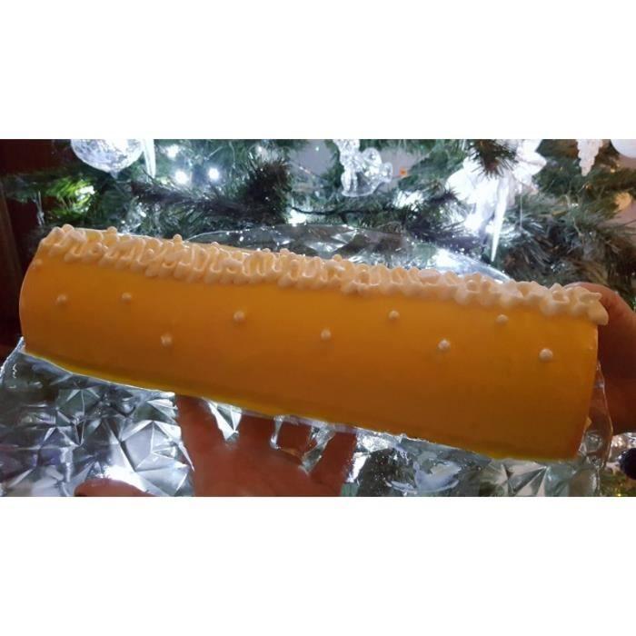 Moule à bûche - inox - silicone - compatible congélateur - compatible lave-vaisselle - gris