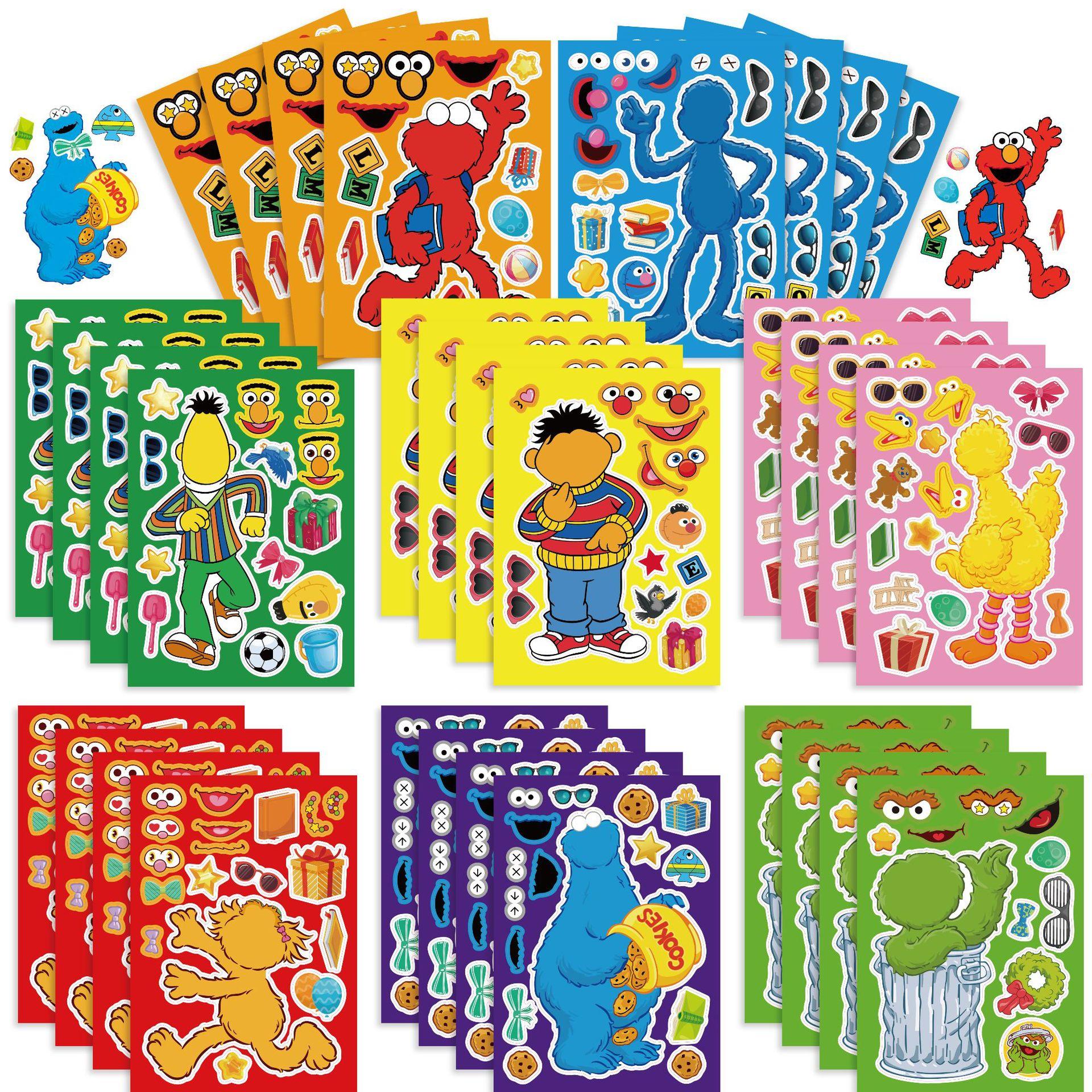 

Latest Game 16Pcs Make A Face Diy Sheets Parent-Child Game, Se Same Sticker Street For Kids Girls Party Fun Favor