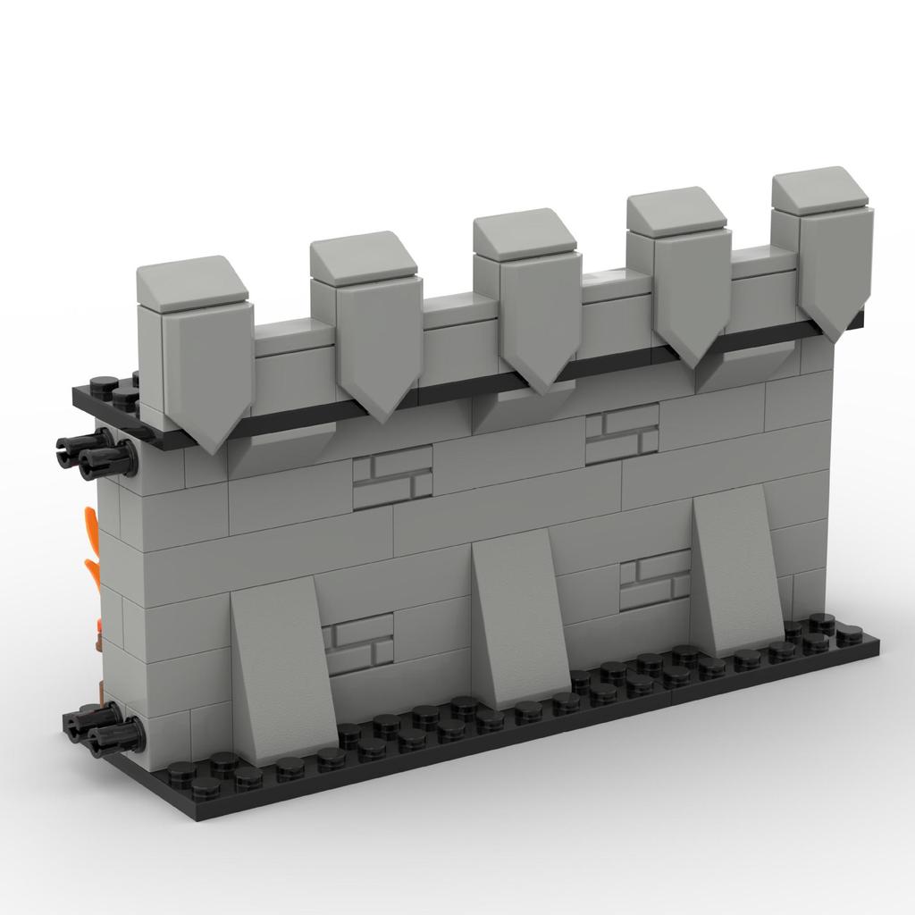 Medieval City Block Building Set - Interlocking Tower and Wall Scene Assembly