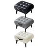 PU Leather Footstool Portable Sofa Tea Stool Padded Foot Rest Potty Stool Step Stool for Playroom Outdoor Entryway Bedroom Decor