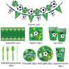 World Cup Party Decorations Set, Disposable Paper Plates Cups Banner Tablecloth, Soccer Theme Birthday Party Supplies