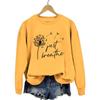 European & American 'Just Breathe' Dandelion Print Sweatshirt - Women's Casual Fashion Top