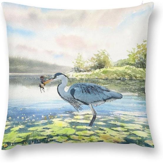 Catoon Bird Short Velvet Throw Pillow Covers 18x18 Double Sided with Zipper Decorative Pillows for Couch Cushion Sofa Outdoor
