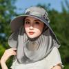 Wide Brim Sunshade Sun Hat Lightweight Breathable Women Picking Tea Hat Face Cover UV Protection Neck Flap Hat Summer Season